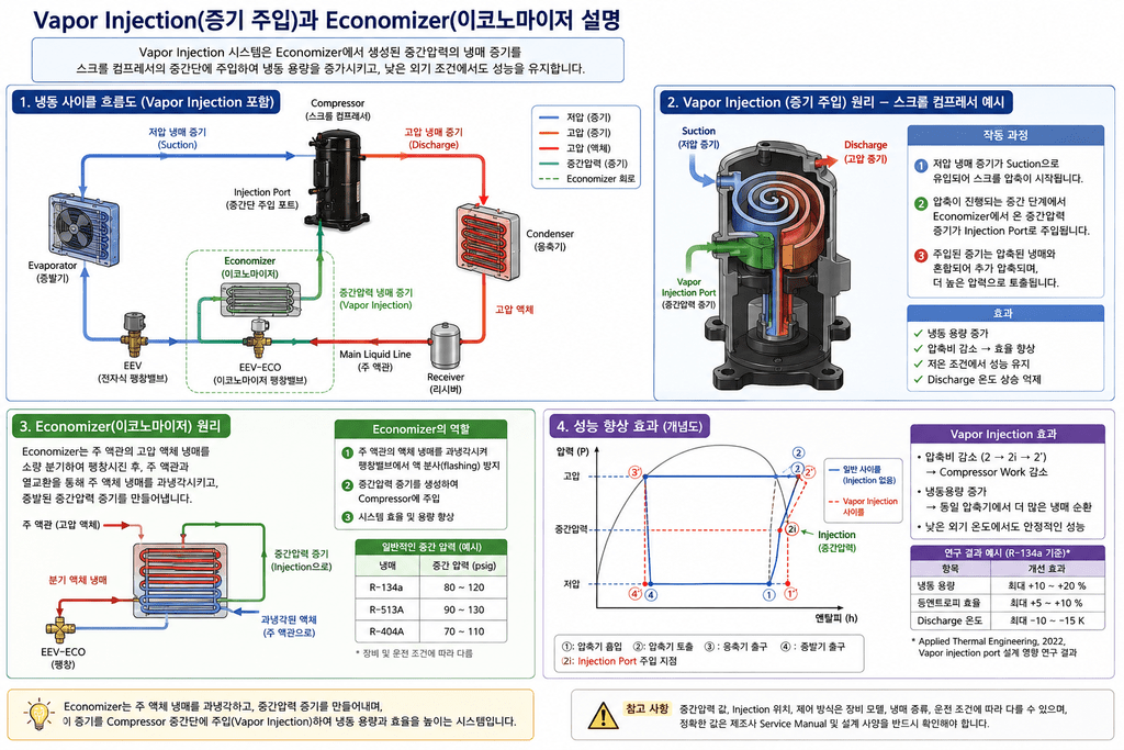 Carrier PrimeLINE 스크롤 컴프레셔 Vapor Injection 구조